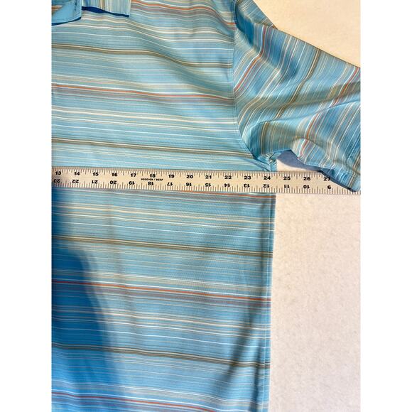 Nike Golf Fit Dry Polo Shirt Men's XL Powder Blue Striped Swoosh Short Sleeve - Picture 7 of 10